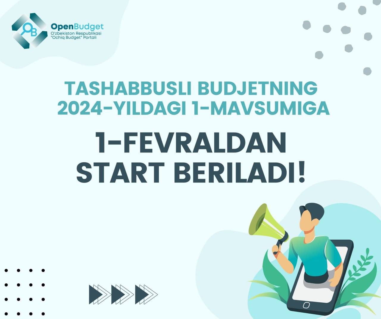 “Tashabbusli budjet”ning 2024-yilgi ilk mavsumiga 1-fevraldan start beriladi