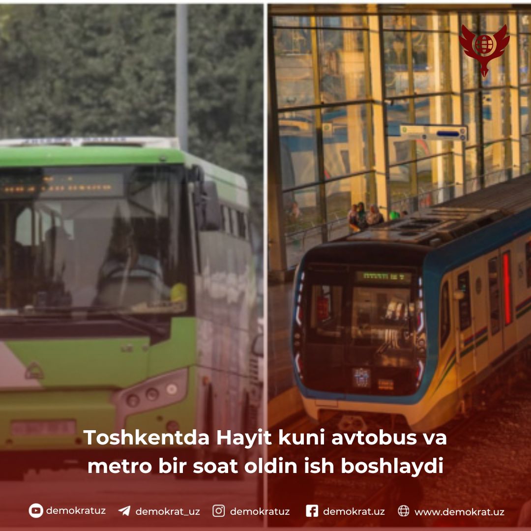 Toshkentda Hayit kuni avtobus va metro bir soat oldin ish boshlaydi