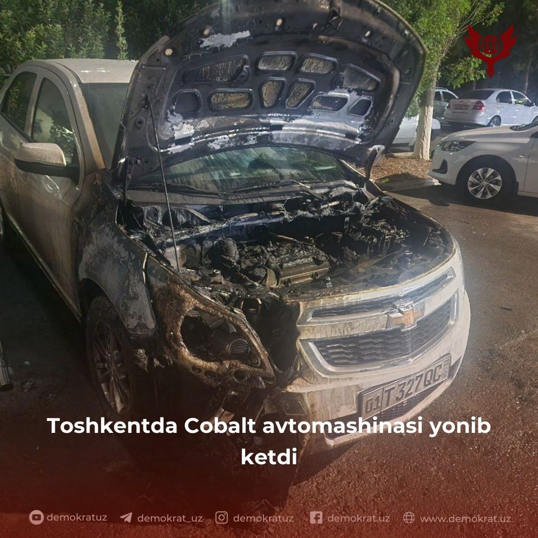 Toshkentda Cobalt avtomashinasi yonib ketdi