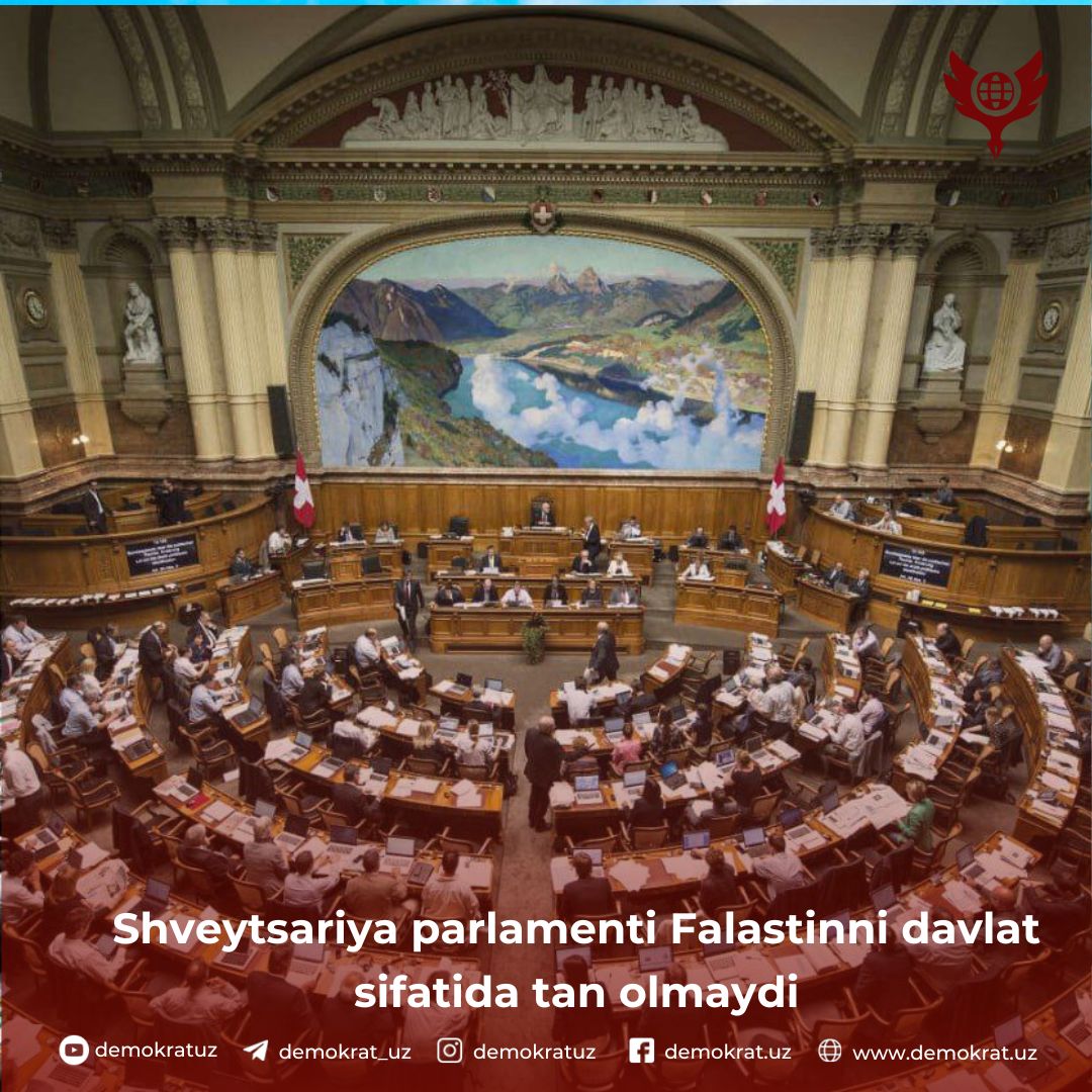 Shveytsariya parlamenti Falastinni davlat sifatida tan olmaydi