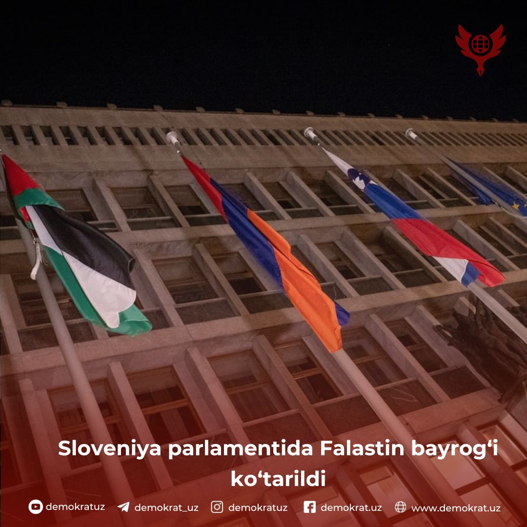 Sloveniya parlamentida Falastin bayrog‘i ko‘tarildi