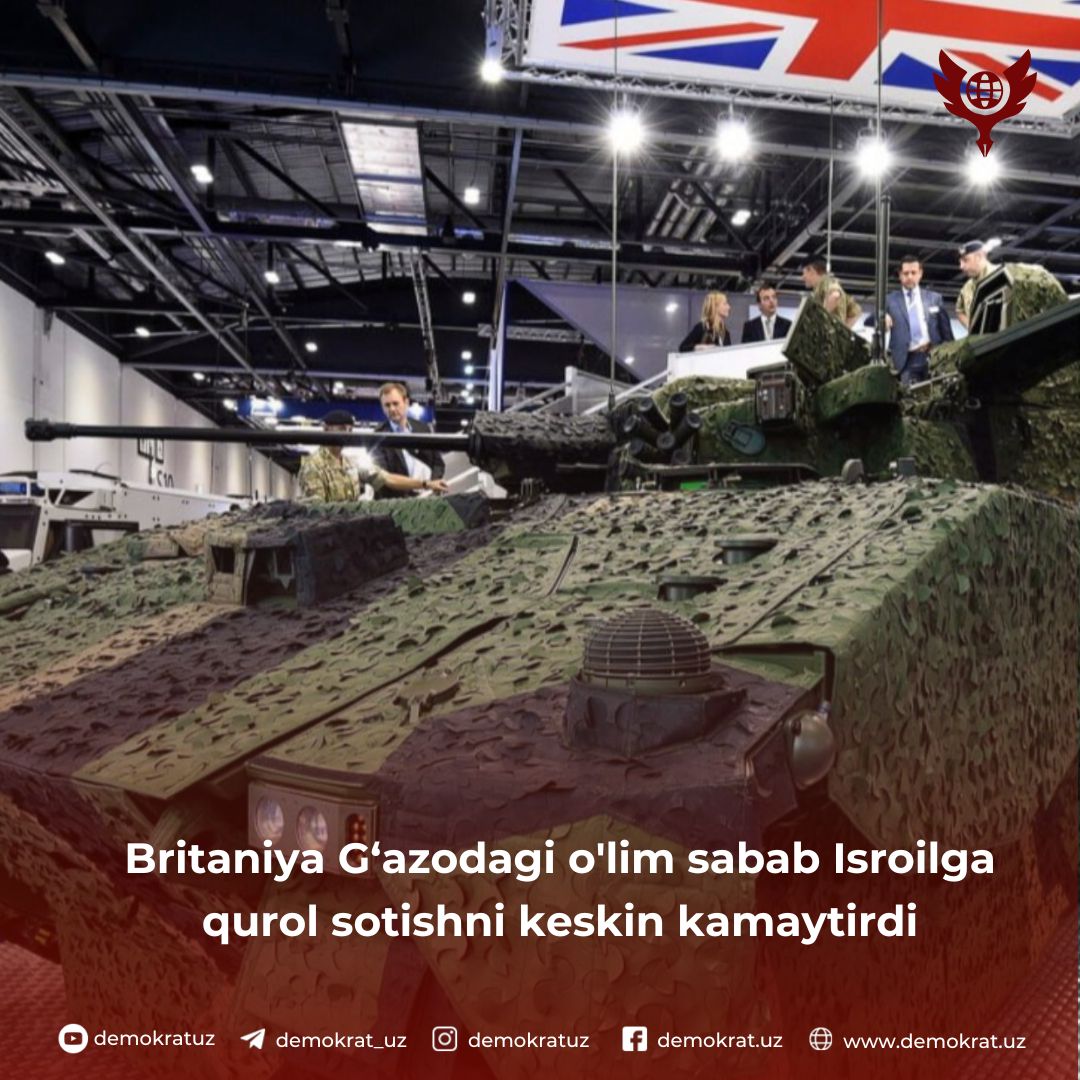 Britaniya G‘azodagi o’lim sabab Isroilga qurol sotishni keskin kamaytirdi