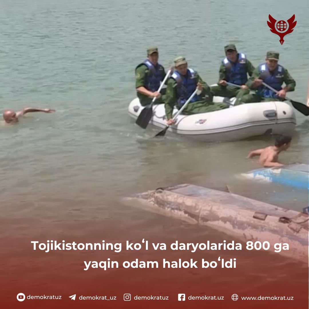 Tojikistonning koʻl va daryolarida 800 ga yaqin odam halok boʻldi