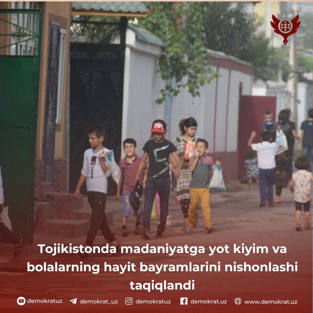 Tojikistonda madaniyatga yot kiyim va bolalarning hayit bayramlarini nishonlashi taqiqlandi