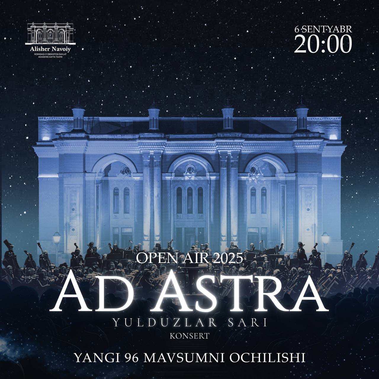 Toshkentda ochiq osmon ostidagi konsert — teatr mavsumining ochilishi