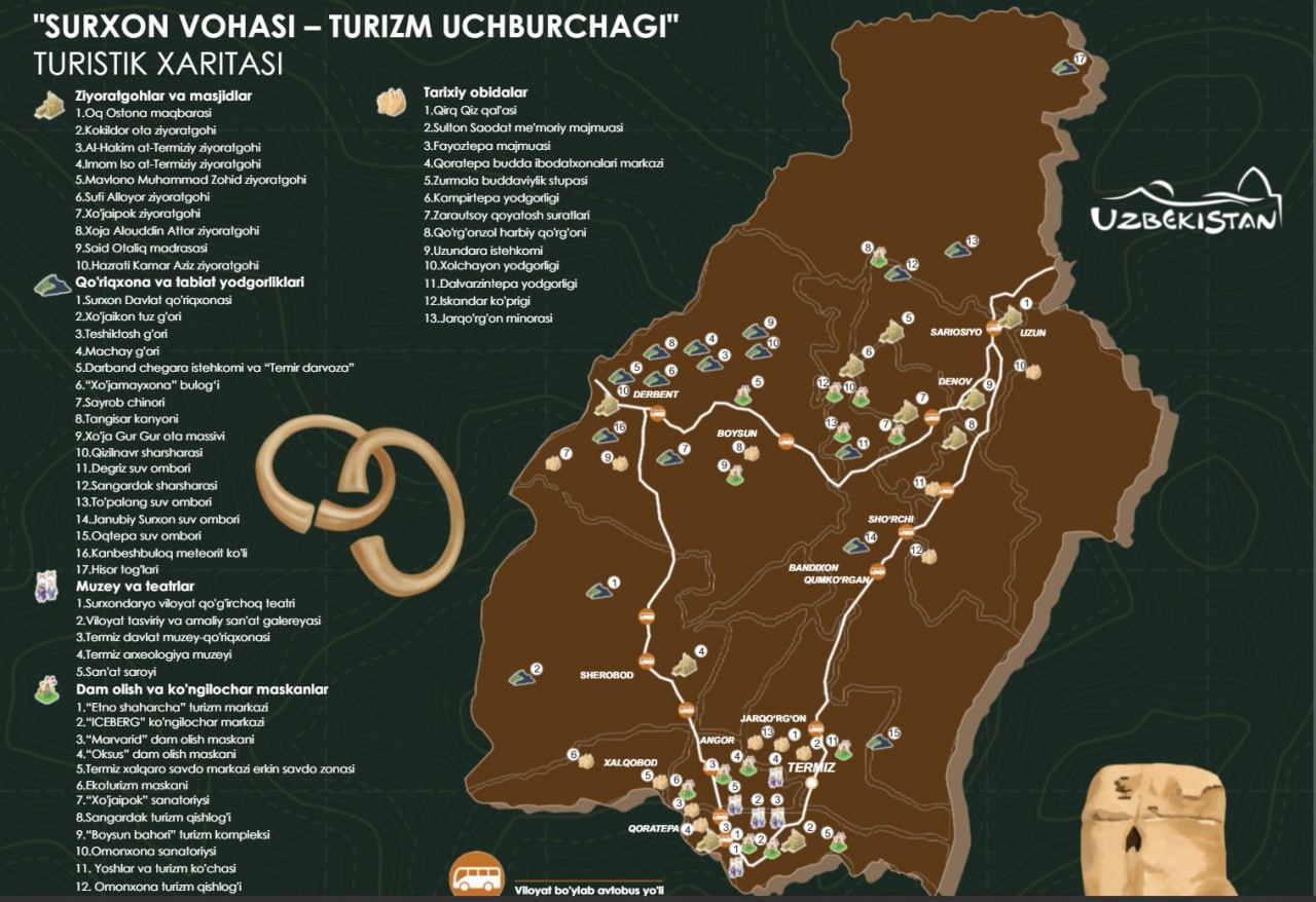“Surxon vohasi – turizm uchburchagi” turistik xaritasi taqdim etildi